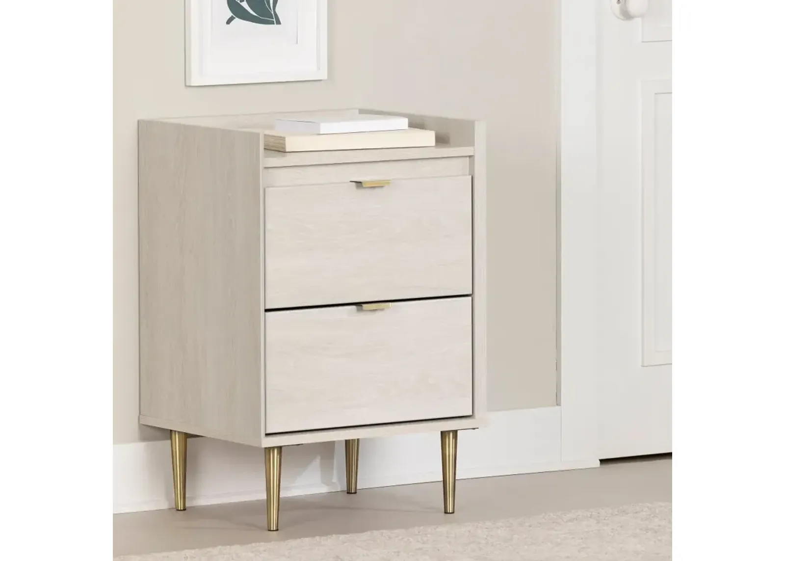 Hype White 2-Drawer Nightstand - South Shore