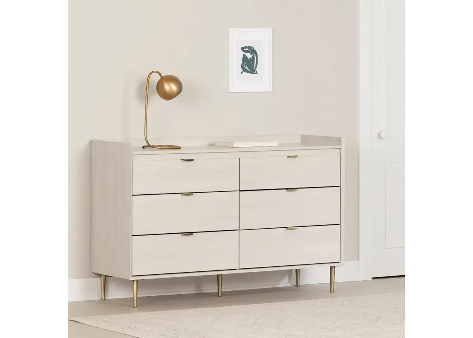 Hype White 6-Drawer Dresser - South Shore