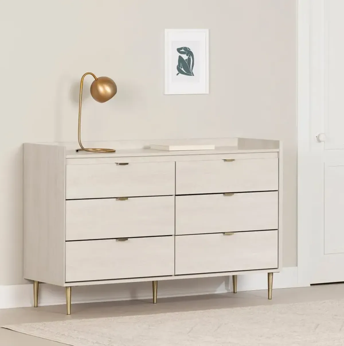 Hype White 6-Drawer Dresser - South Shore