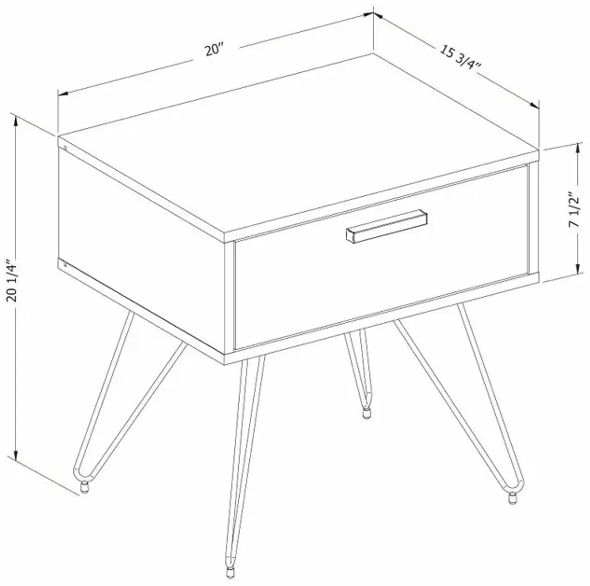 Slendel White Nightstand - South Shore