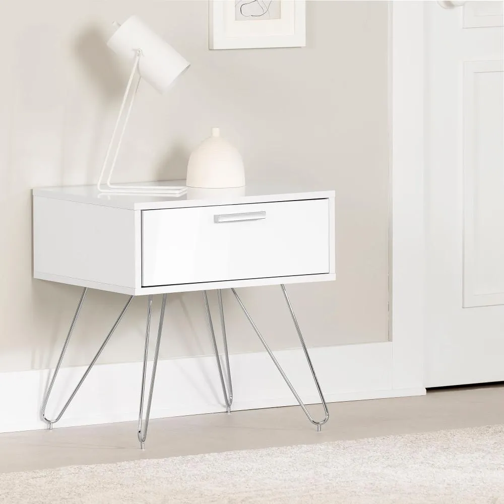 Slendel White Nightstand - South Shore