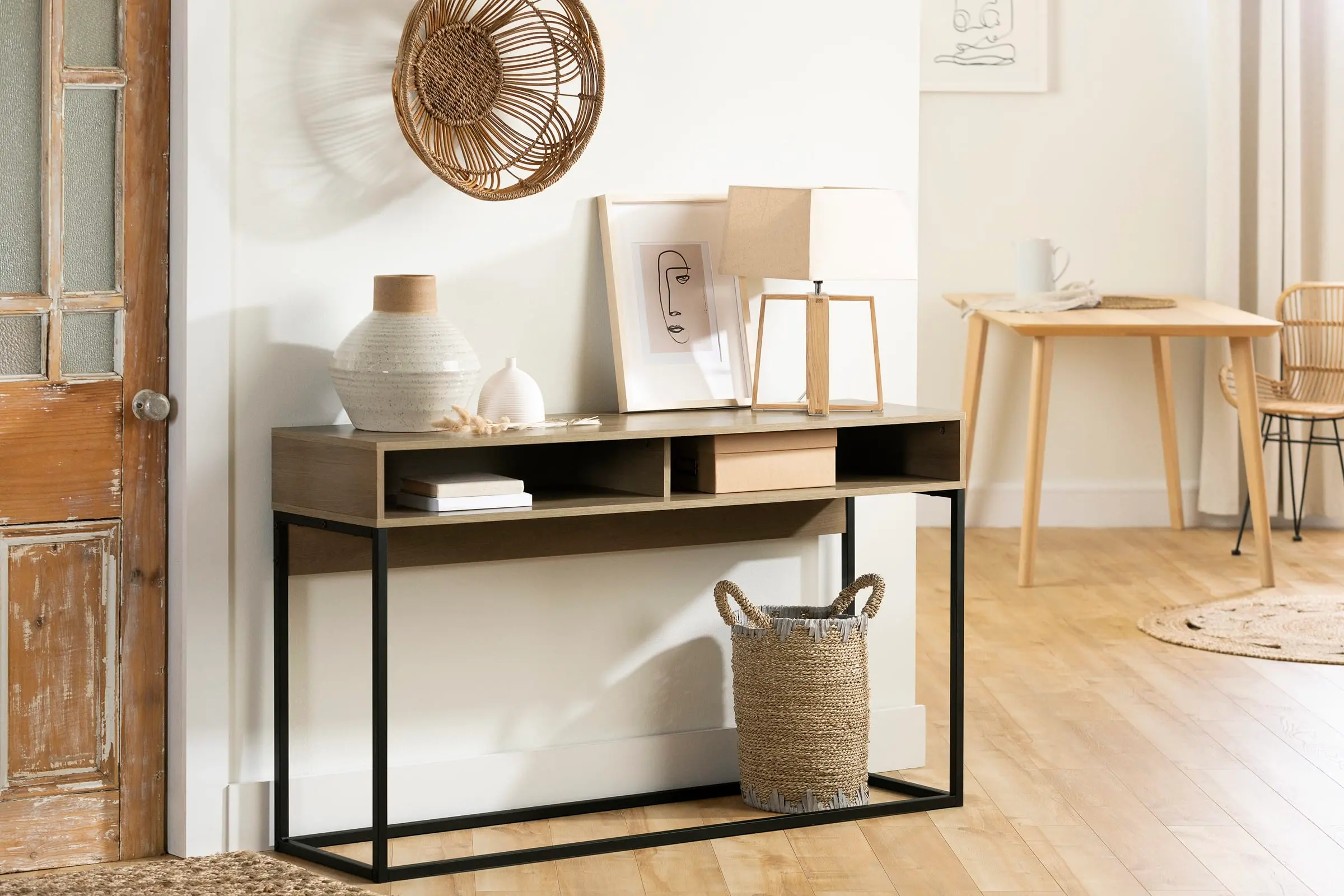 Mezzy Light Brown Console Table - South Shore