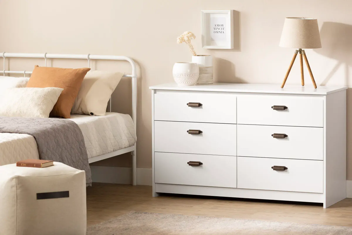 Hulric White 6-Drawer Dresser - South Shore