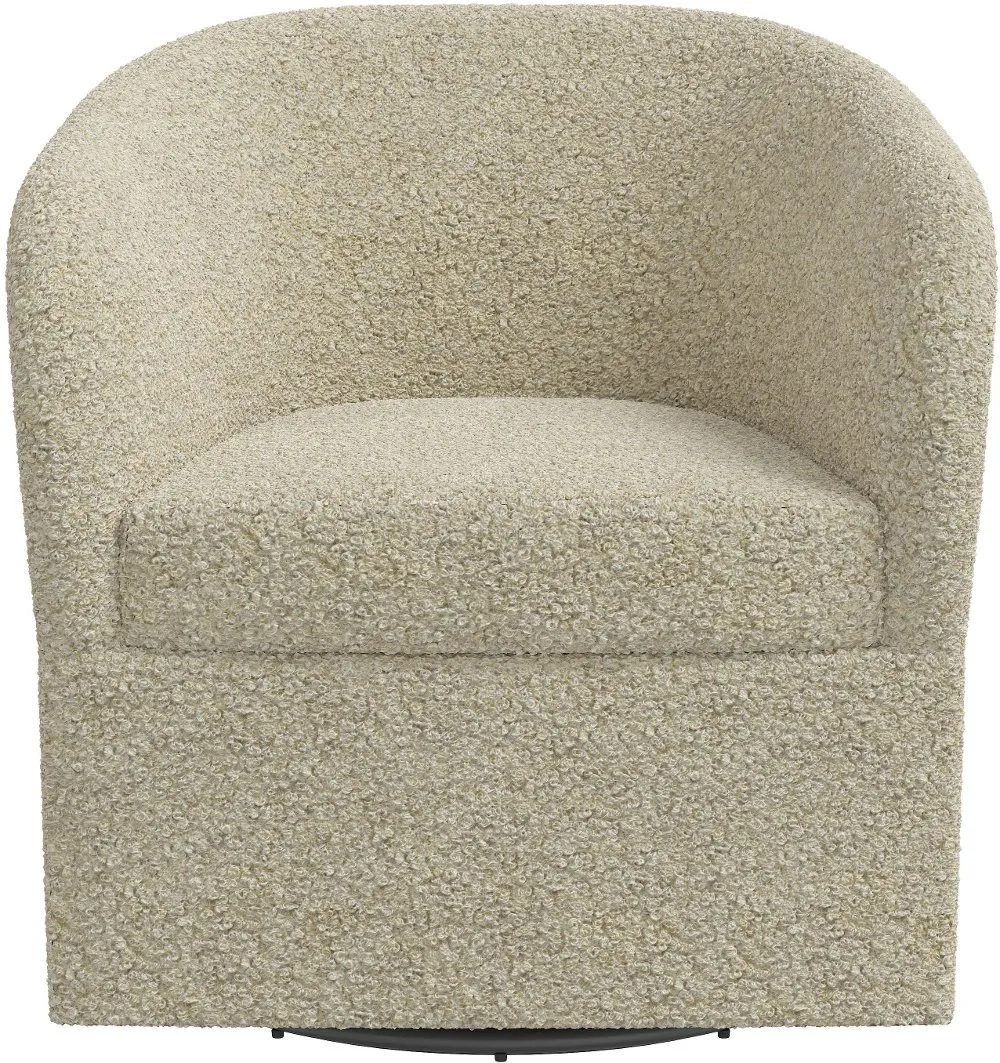 Becca Boucl Beige Swivel Chair - Skyline Furniture