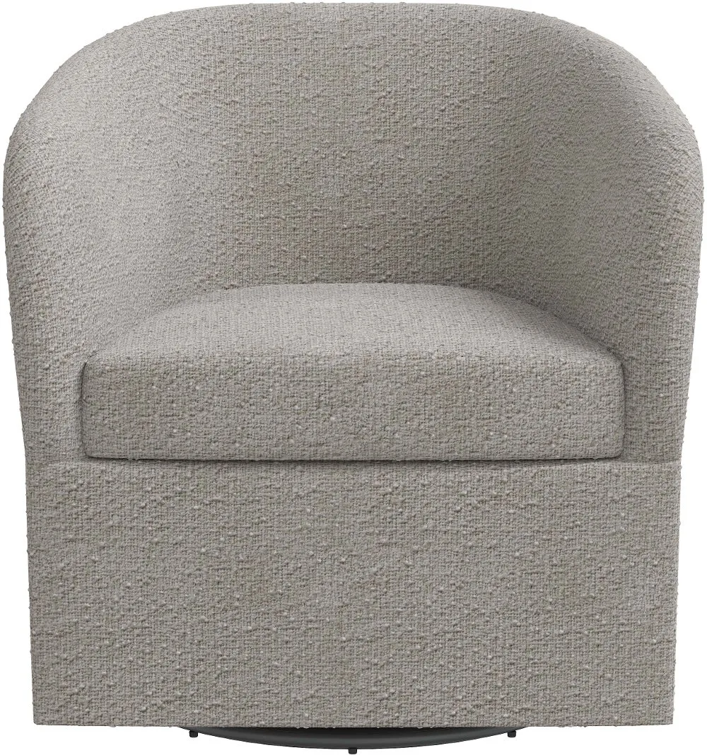 Becca Boucl Gray Swivel Chair - Skyline Furniture