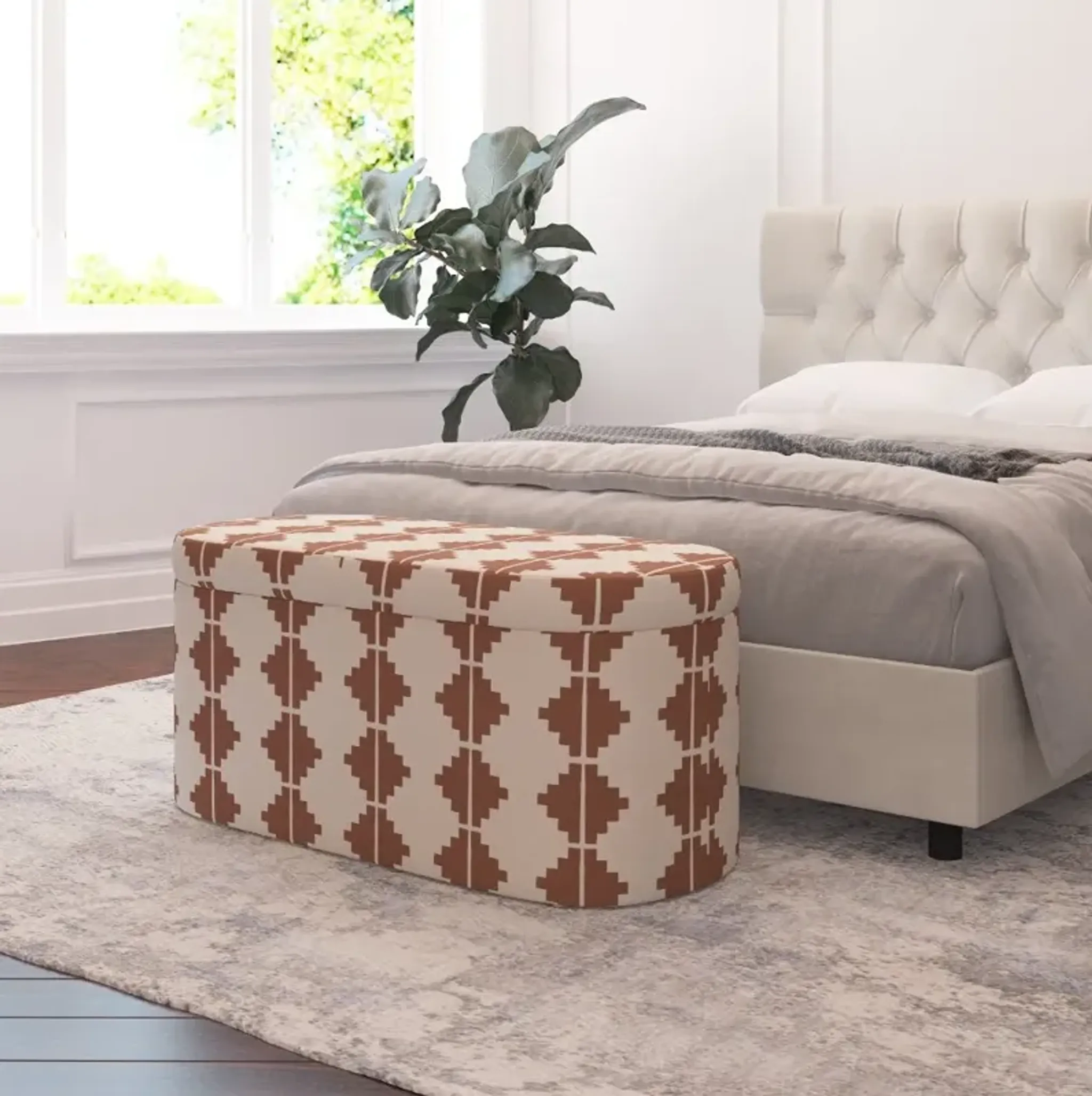 Frida Aztec Terracotta Storage Bench Skyline Furniture Rc Willey ...
