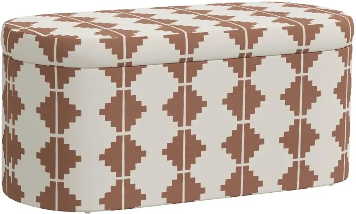 Frida Aztec Terracotta Storage Bench - Skyline Furniture