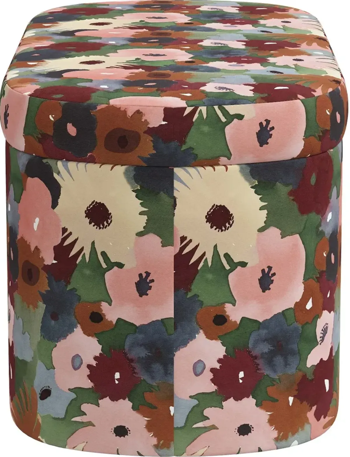 Frida Floral Plum Storage Bench - Skyline Furniture