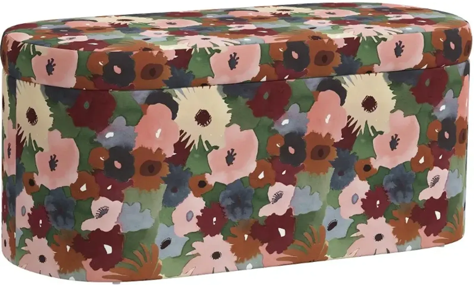 Frida Floral Plum Storage Bench - Skyline Furniture