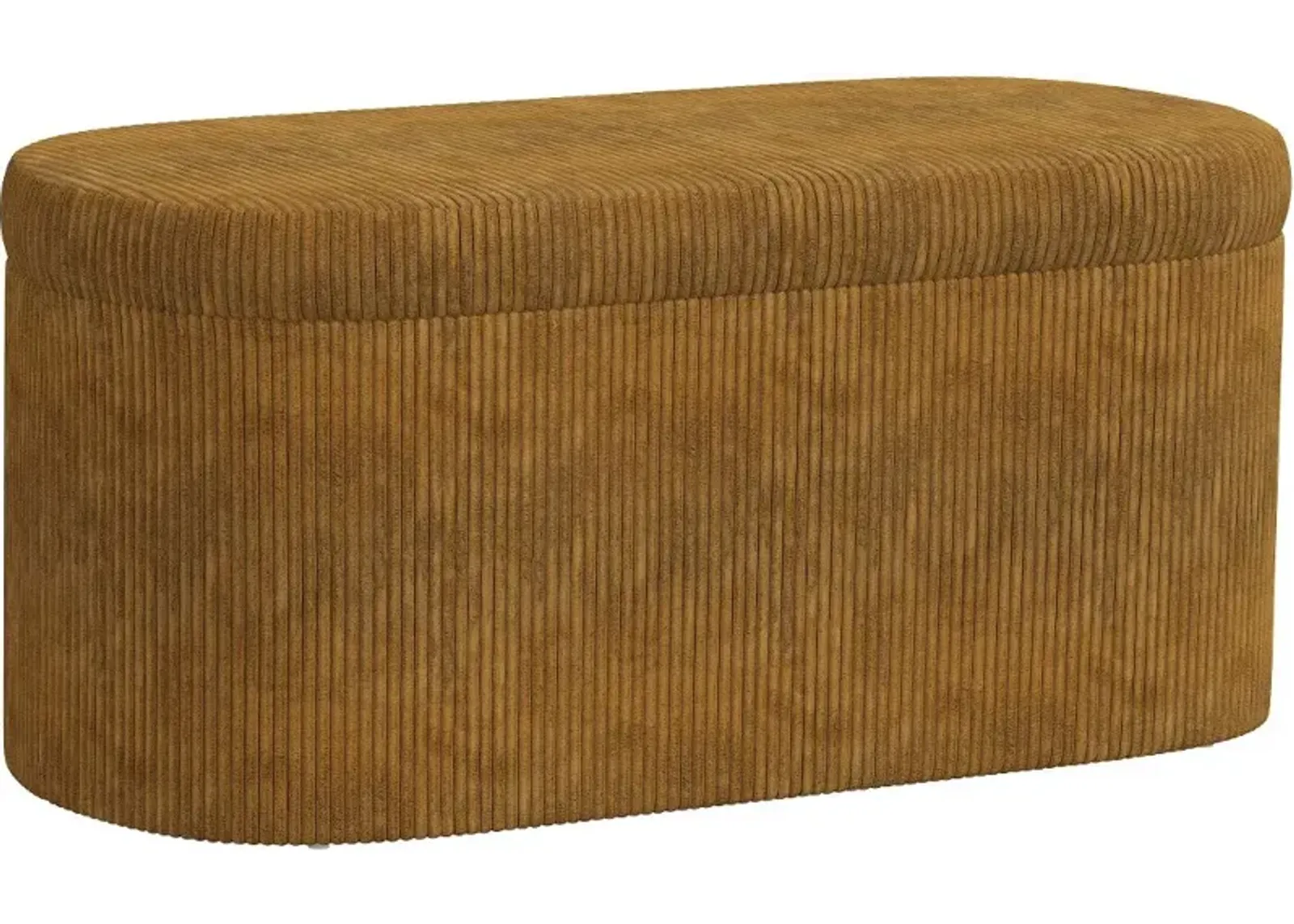 Frida Corded Velvet Amber Storage Bench - Skyline Furniture