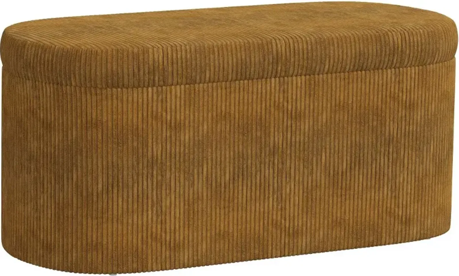 Frida Corded Velvet Amber Storage Bench - Skyline Furniture