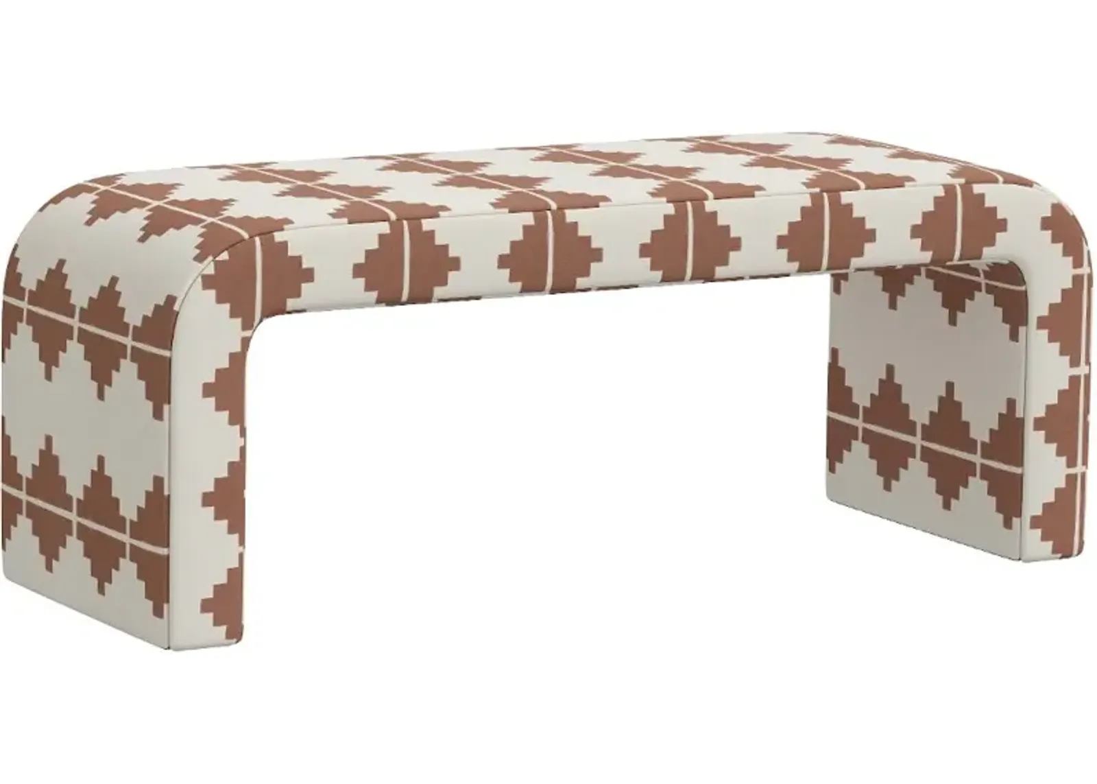 Meghan Aztec Terracotta Accent Bench - Skyline Furniture