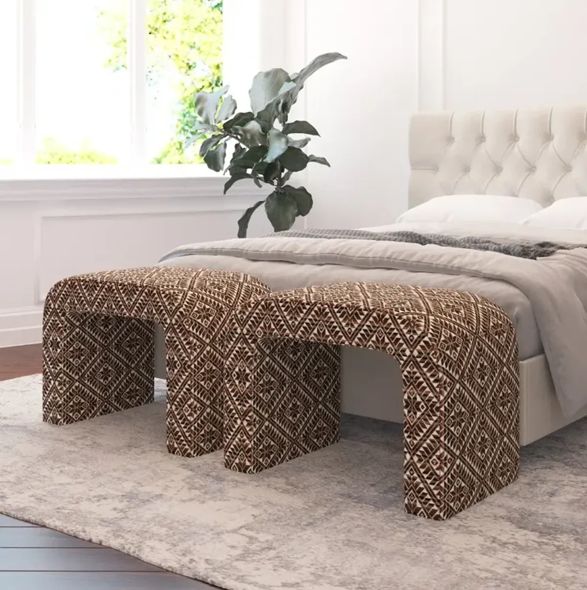 Mia Dark Diamond Ottoman