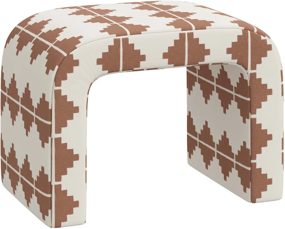 Mia Aztec Terracotta Ottoman - Skyline Furniture