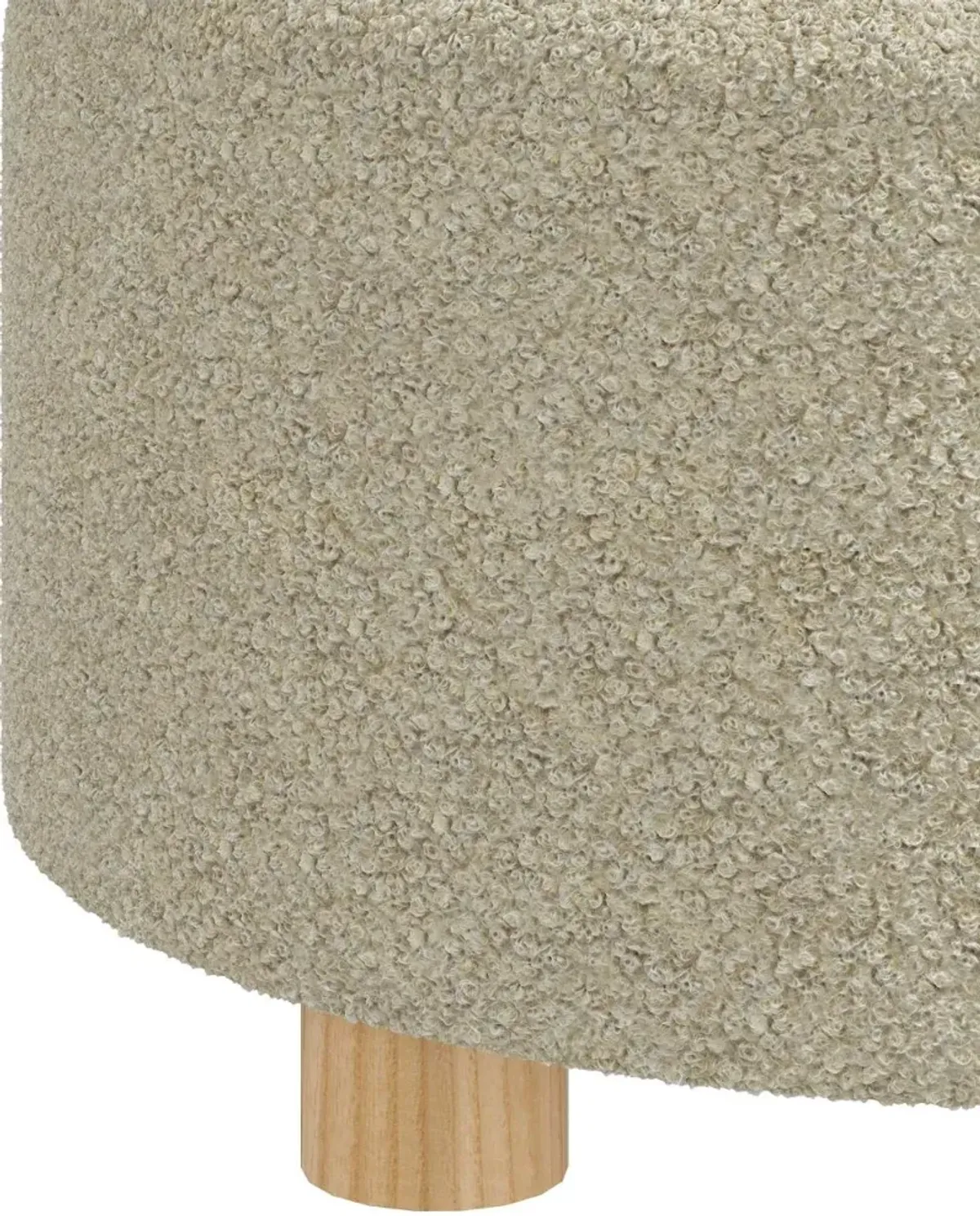 Boucl Beige Storage Ottoman - Skyline Furniture