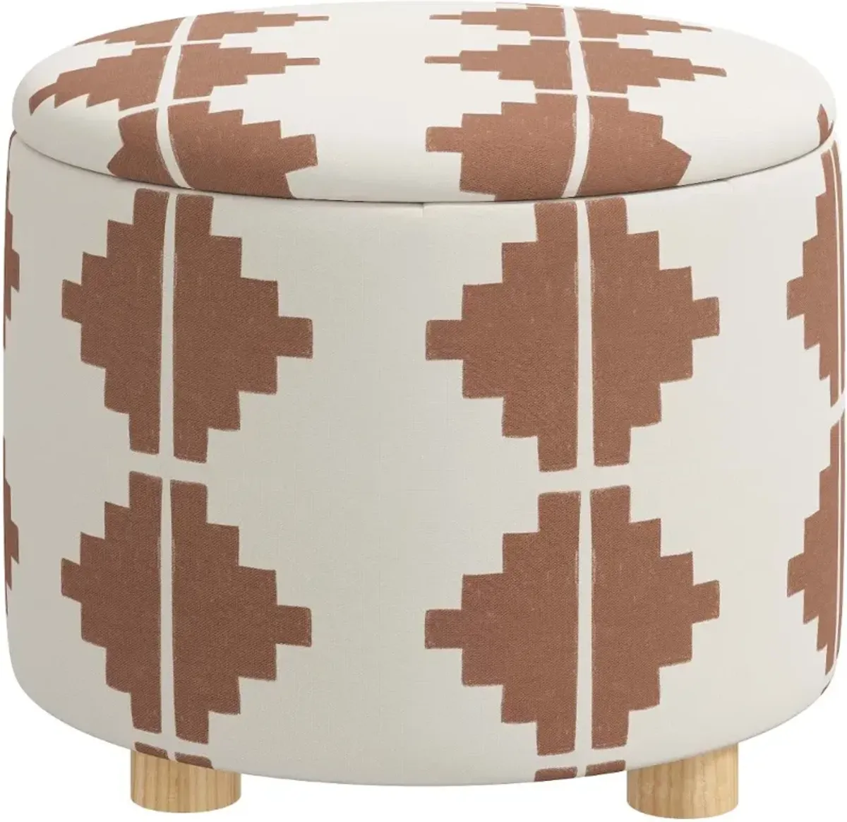 Bria Aztec Terracotta Storage Ottoman