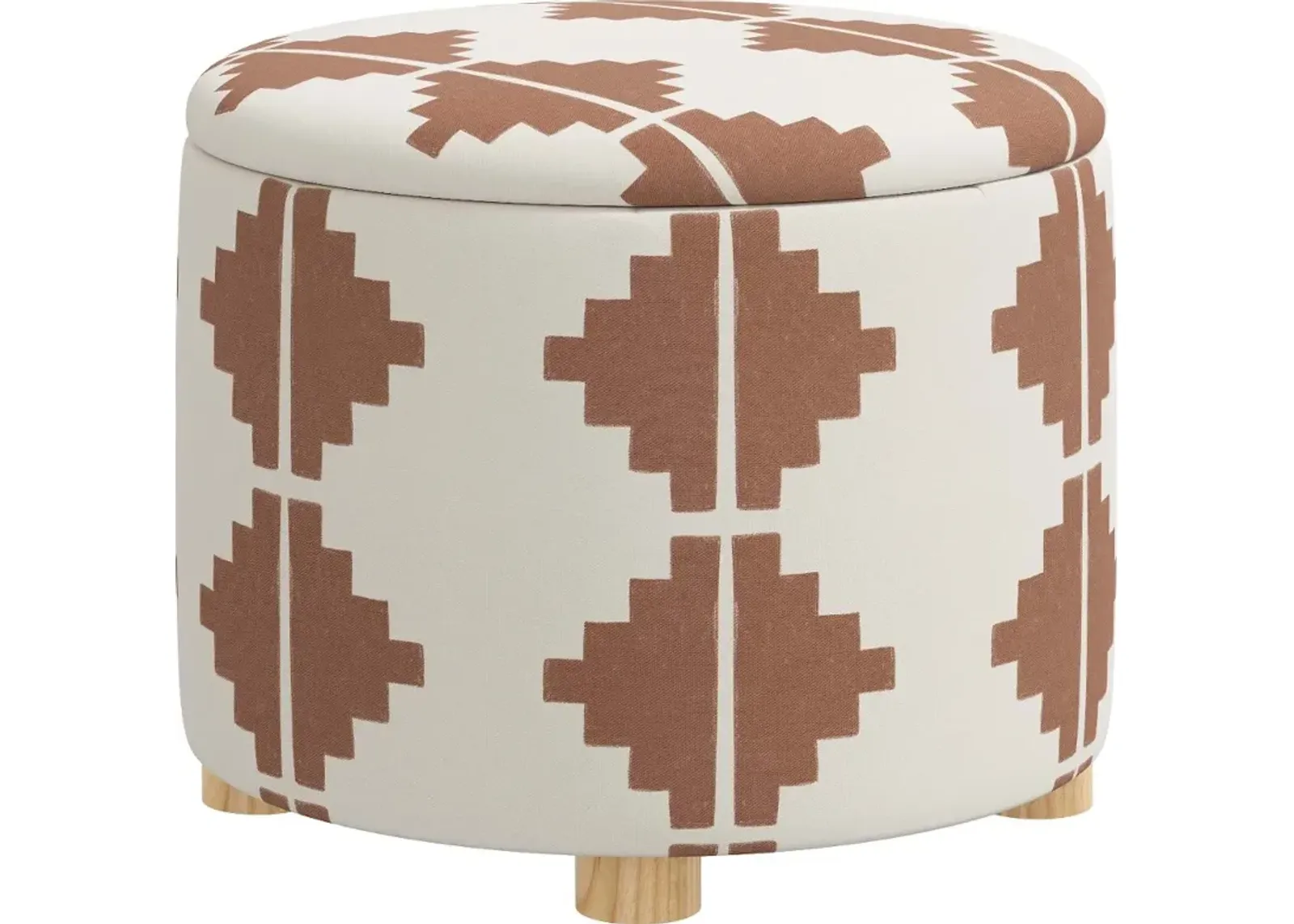 Bria Aztec Terracotta Storage Ottoman