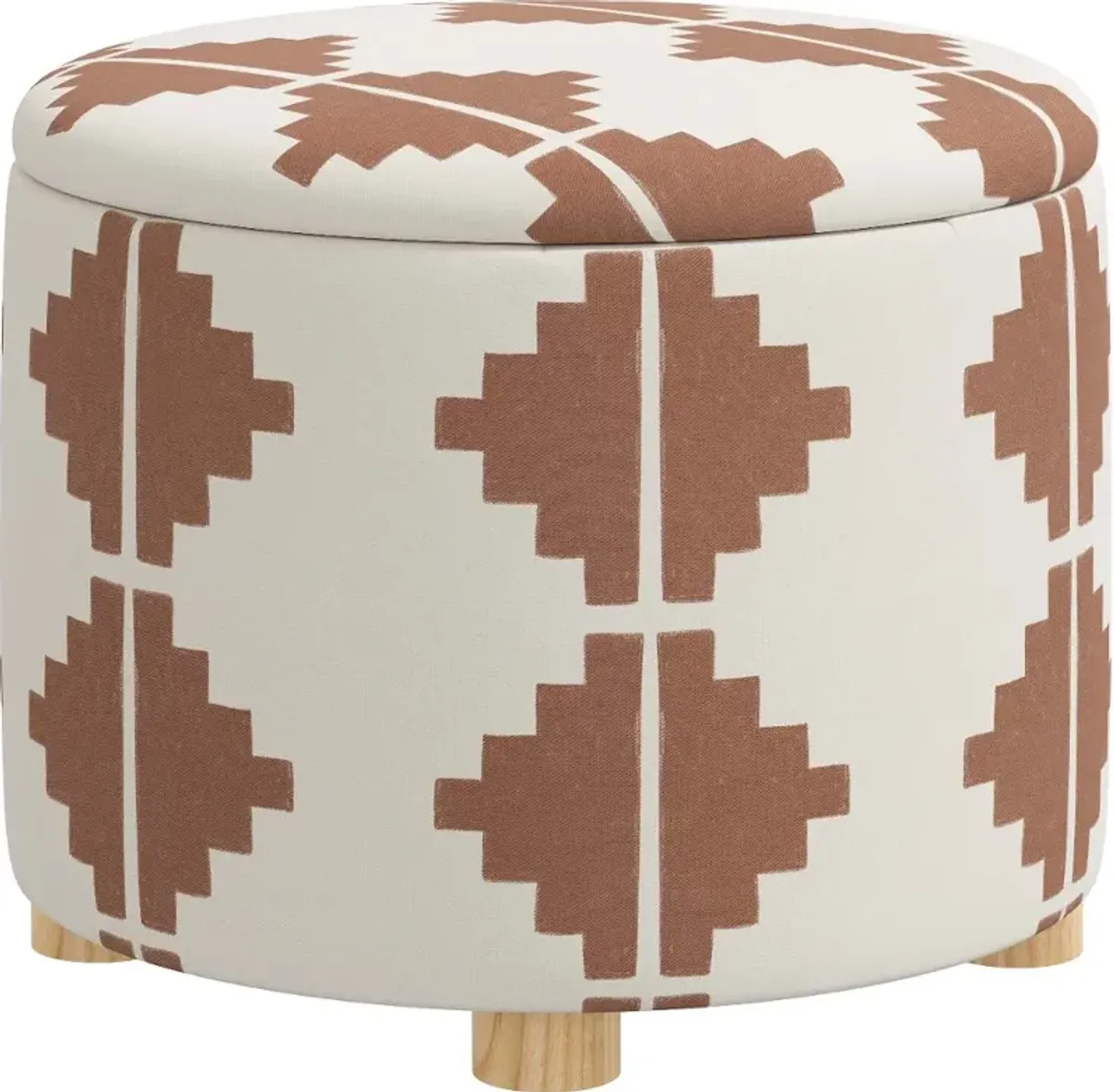 Bria Aztec Terracotta Storage Ottoman