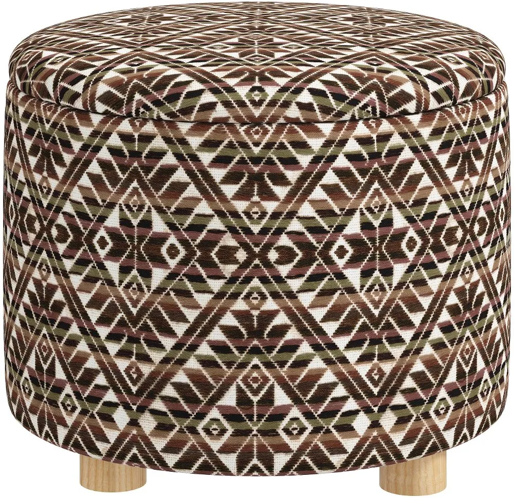 Claire Dark Diamond Storage Ottoman - Skyline Furniture