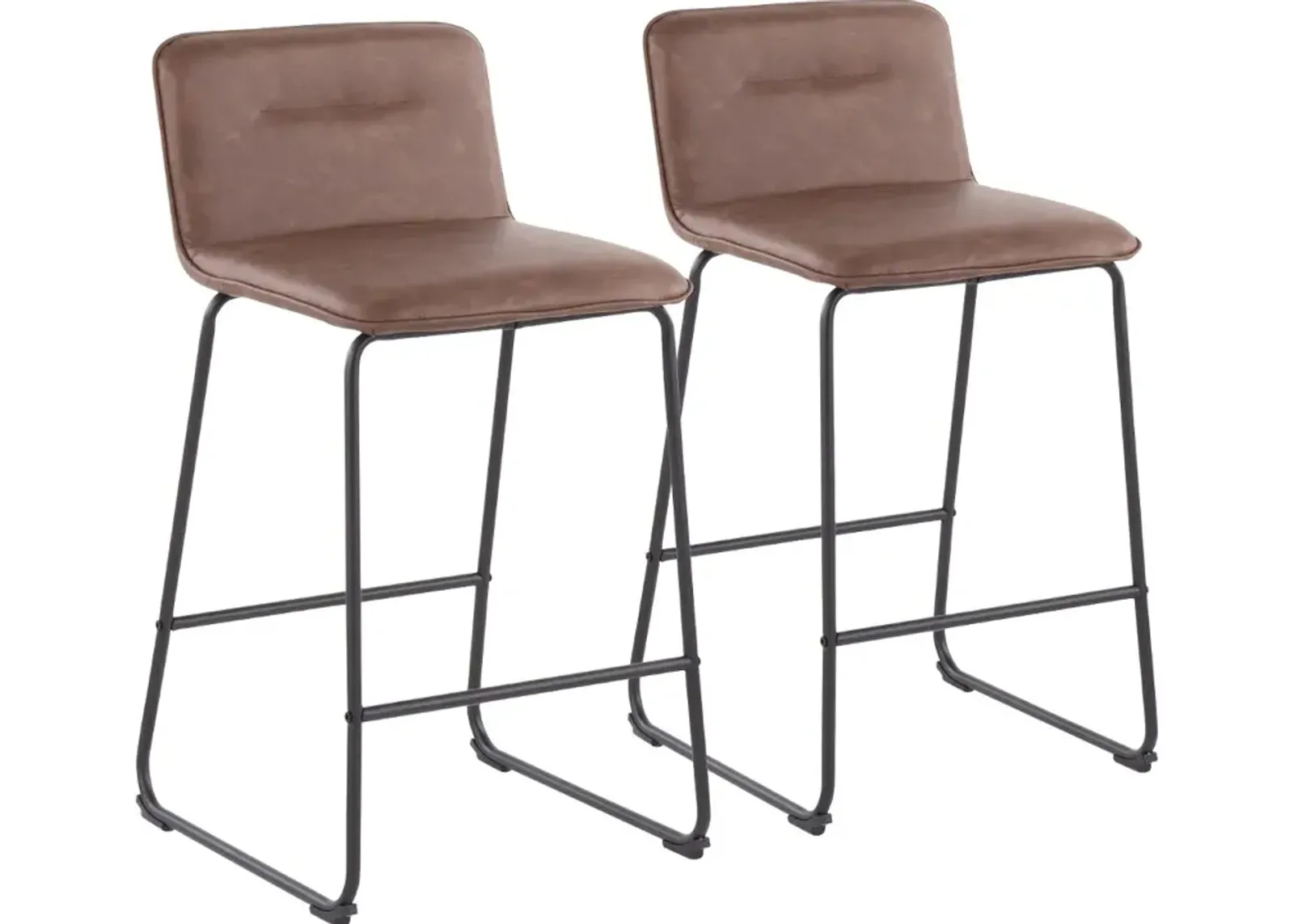 Casper Faux Leather Dark Brown Counter Stool (Set of 2)