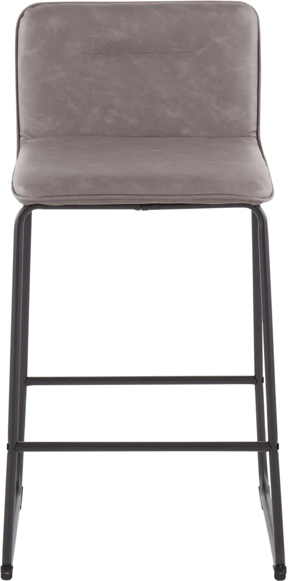 Casper Faux Leather Gray Counter Stool (Set of 2)