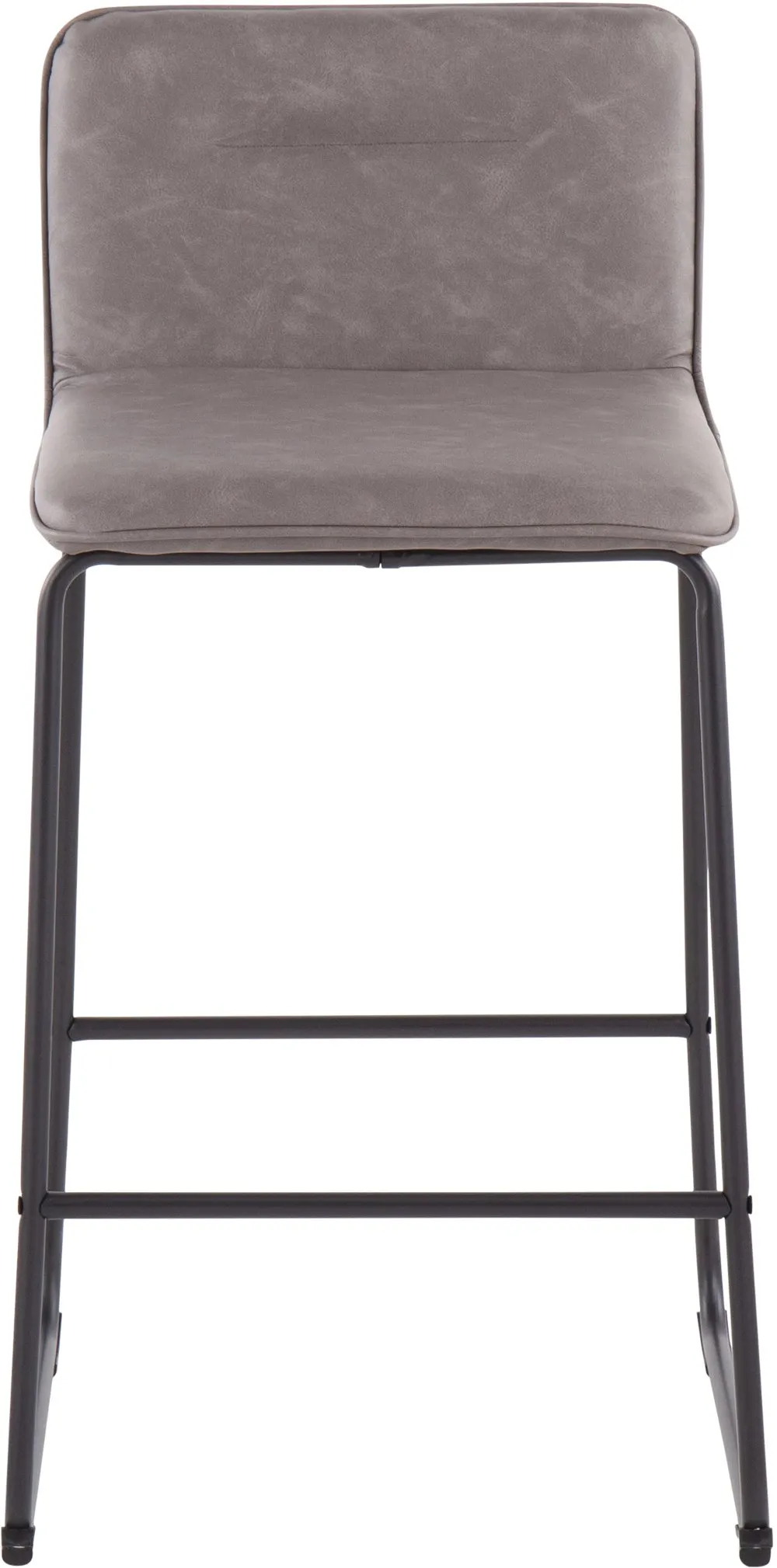 Casper Faux Leather Gray Counter Stool (Set of 2)