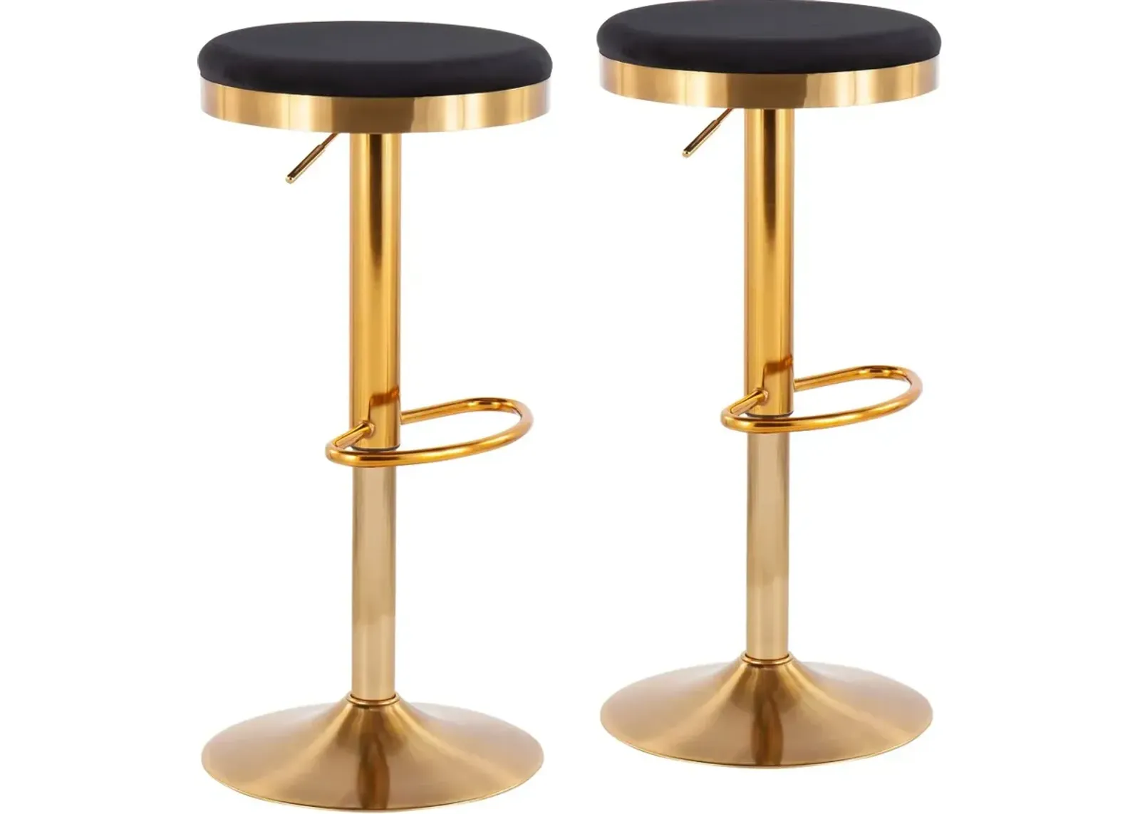 Dakota Gold and Black Adjustable Bar Stool