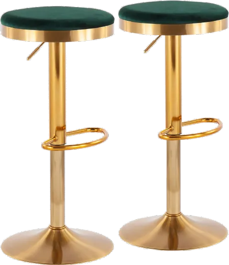 Dakota Gold and Green Adjustable Barstool (Set of 2)