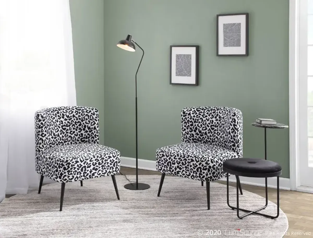 Luna Black Leopard Accent Chair