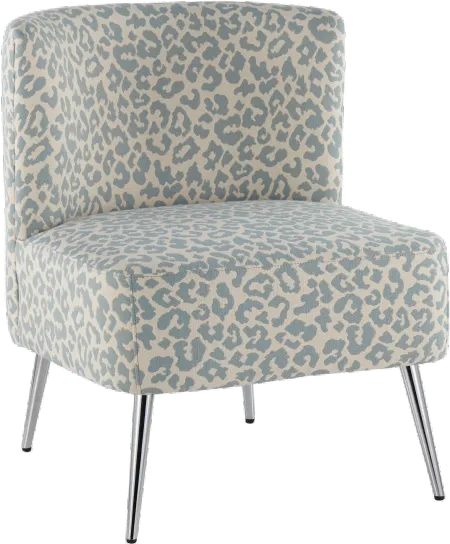 Luna Blue Leopard Accent Chair