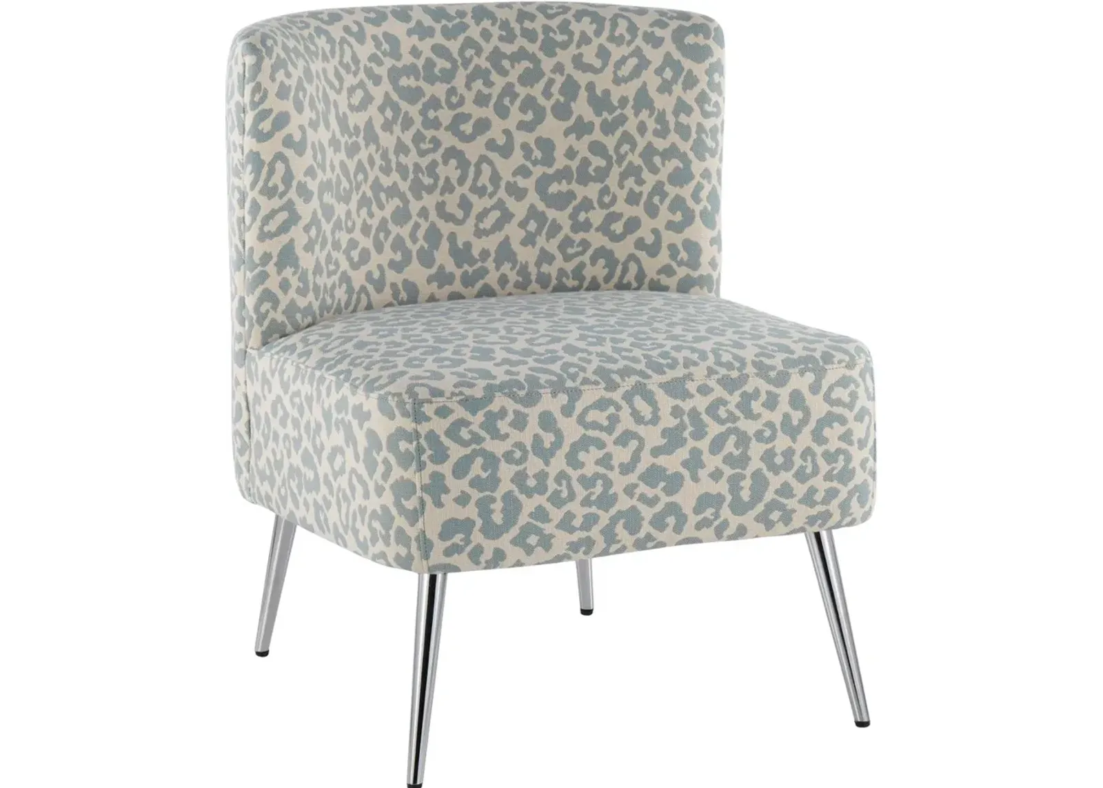 Luna Blue Leopard Accent Chair