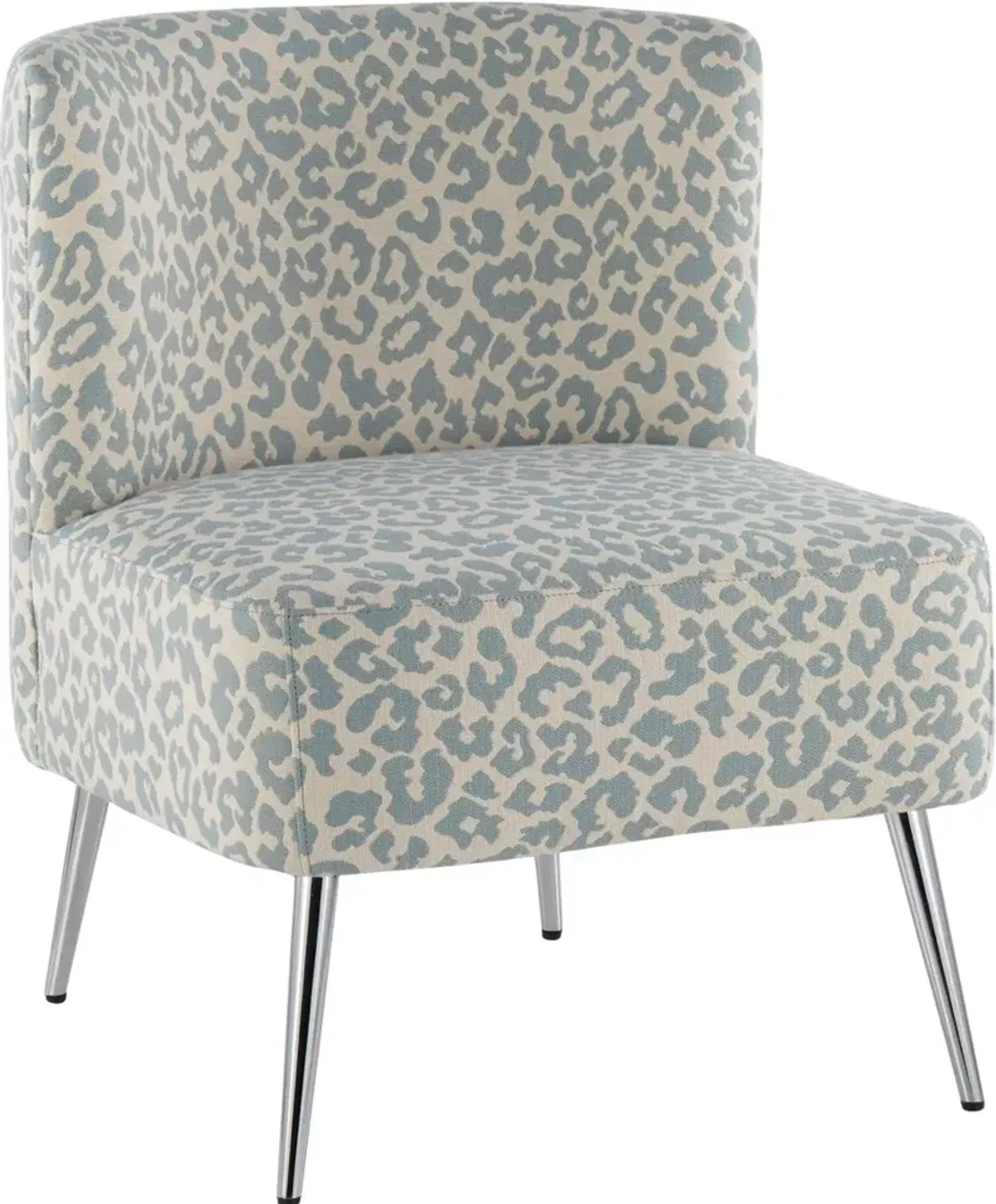 Luna Blue Leopard Accent Chair