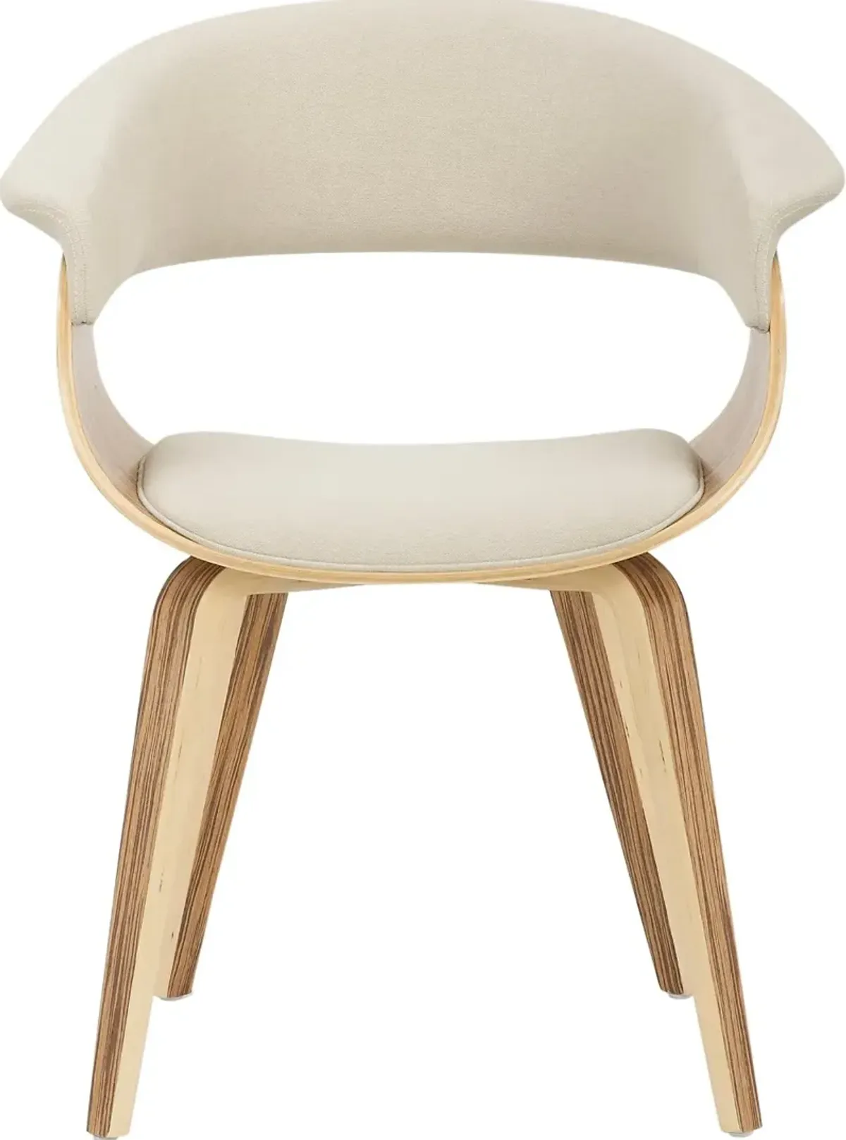 Vintage Mod Two-Tone Wood and Cream Dining Chair