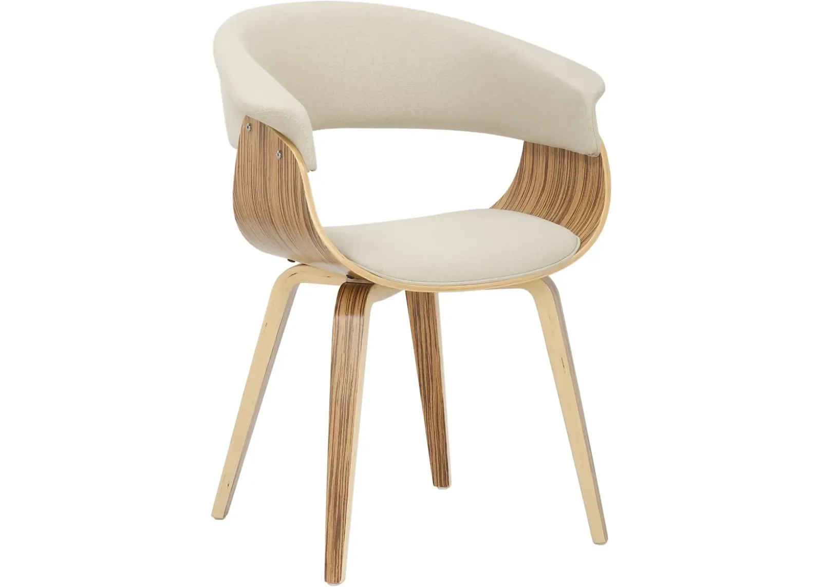 Vintage Mod Two-Tone Wood and Cream Dining Chair