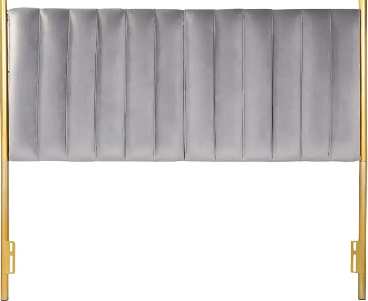 Chloe Queen Headboard in Gray Velvet