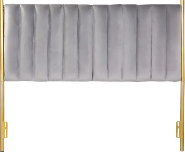 Chloe Queen Headboard in Gray Velvet