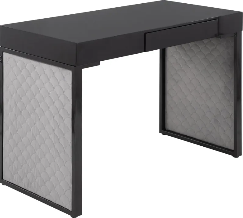 Drift Black Upholstered Desk