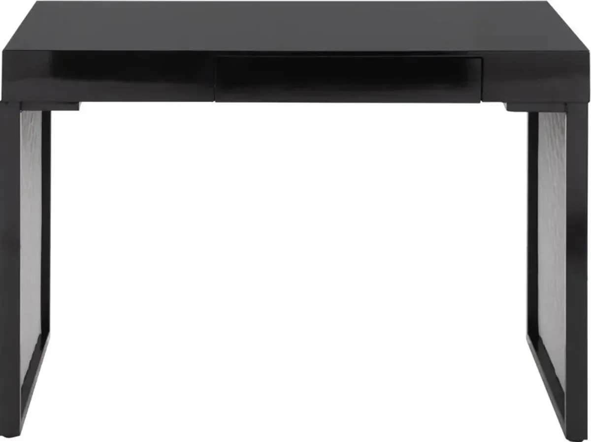 Drift Black Upholstered Desk