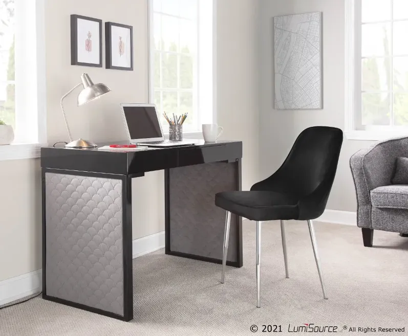 Drift Black Upholstered Desk