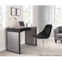Drift Black Upholstered Desk
