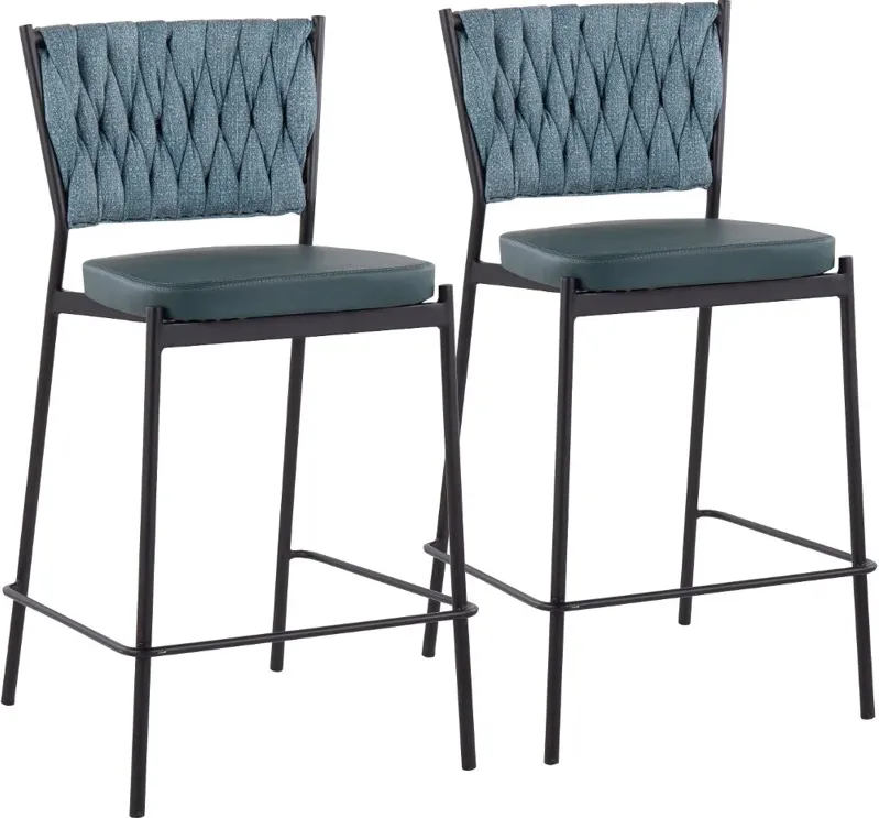 Tania Green Counter Height Stool, Set of 2