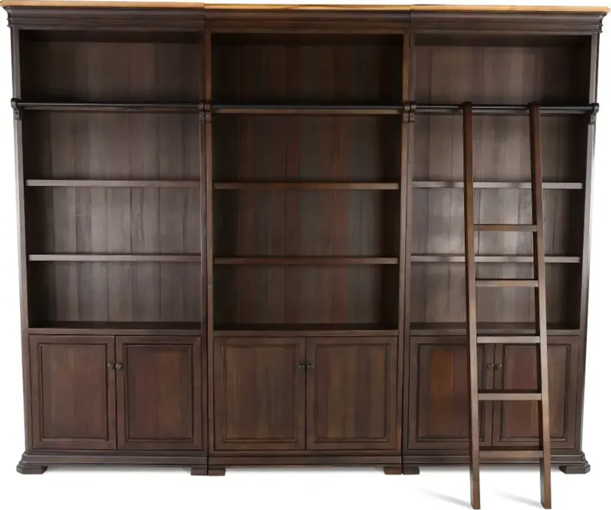 Sonoma Brown Executive Bookcase Wall