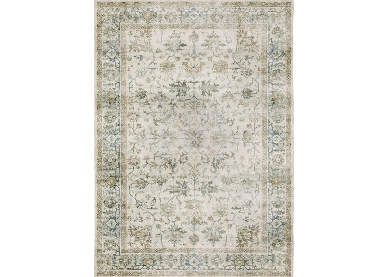 Charleston 5 x 7 Ivory Washable Area Rug