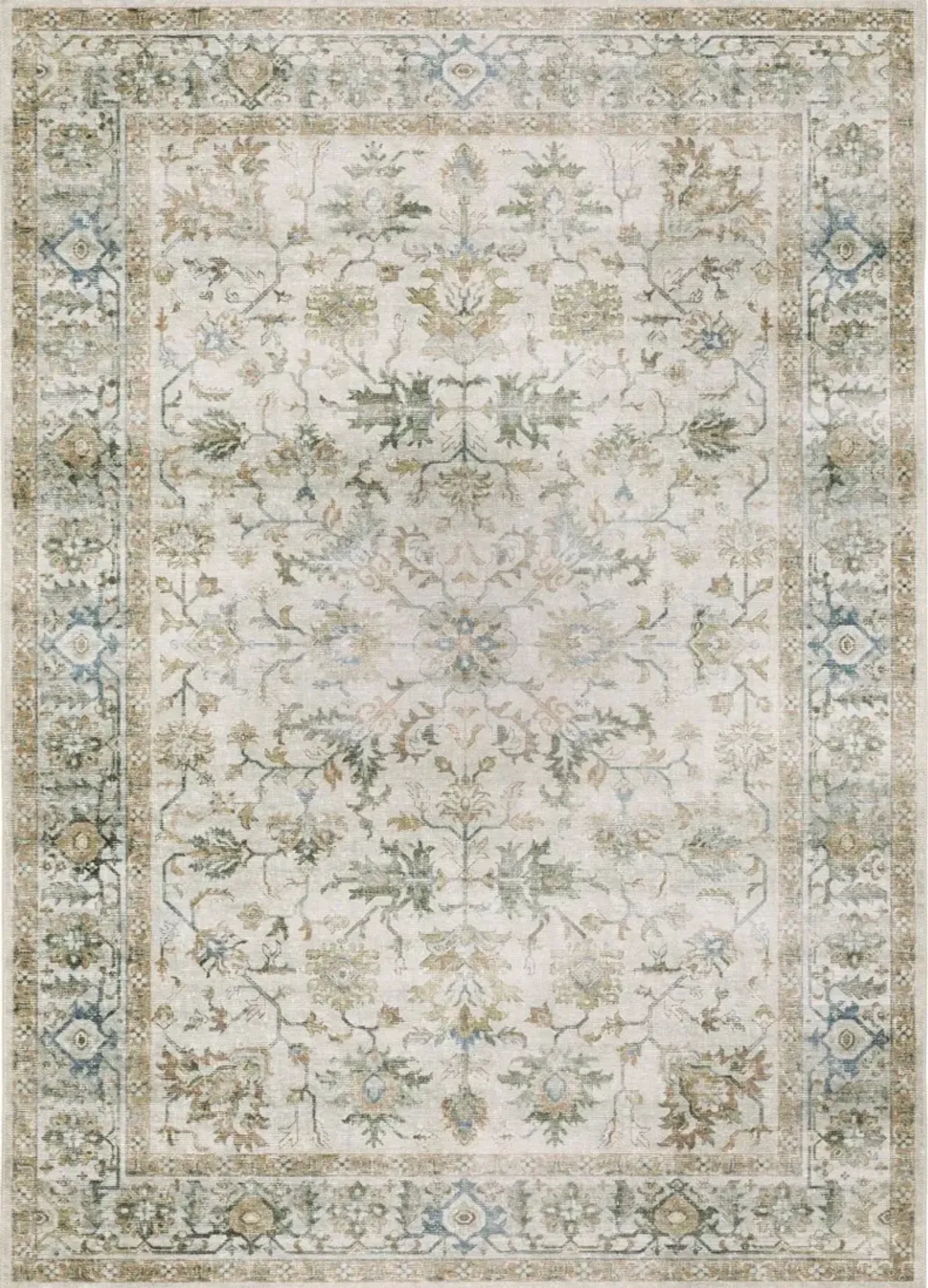 Charleston 5 x 7 Ivory Washable Area Rug