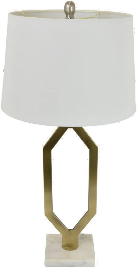 29 Inch Gold Table Lamp With Marble Base