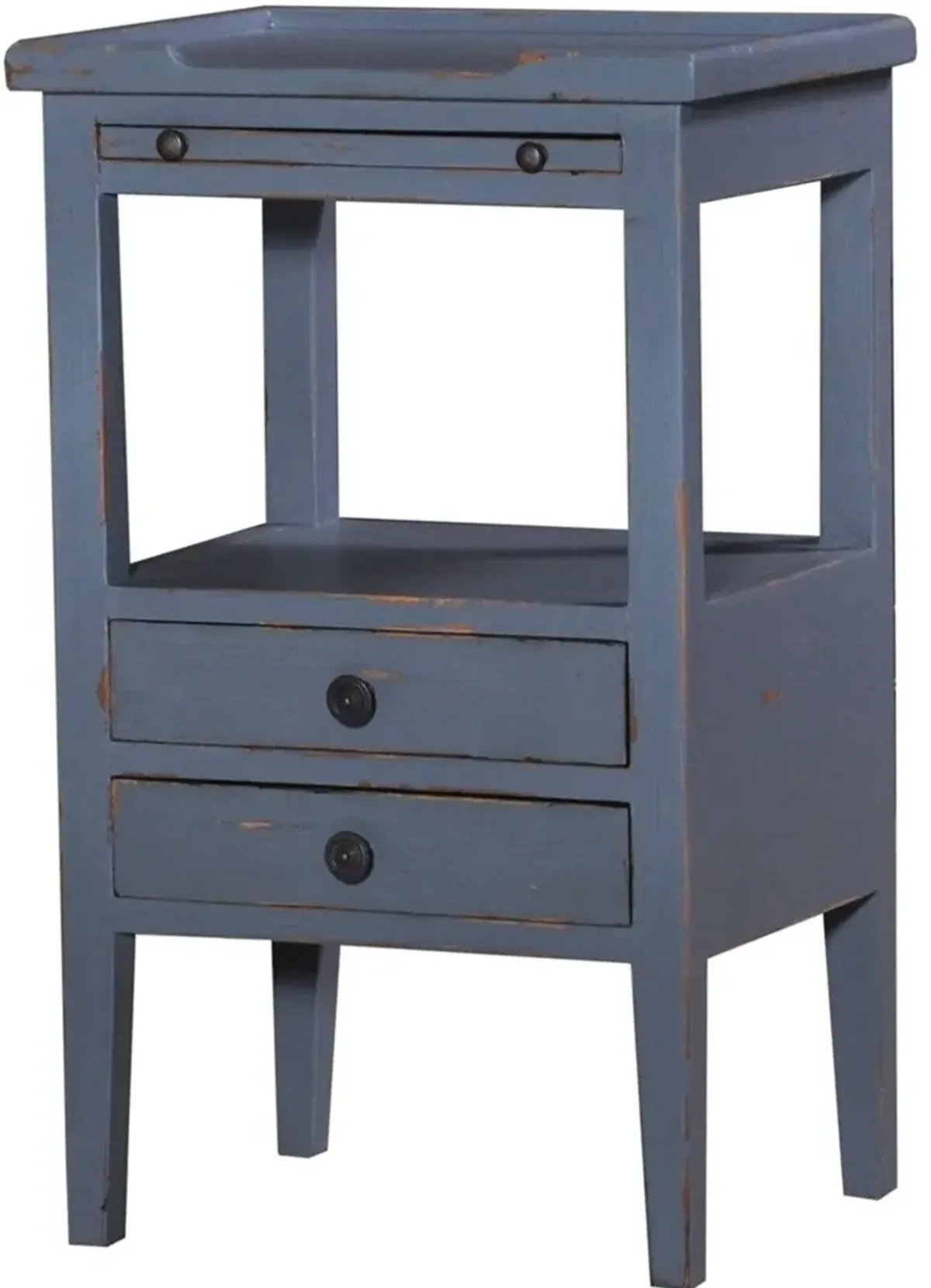 ETON Shale Blue 2 Drawer Side Table