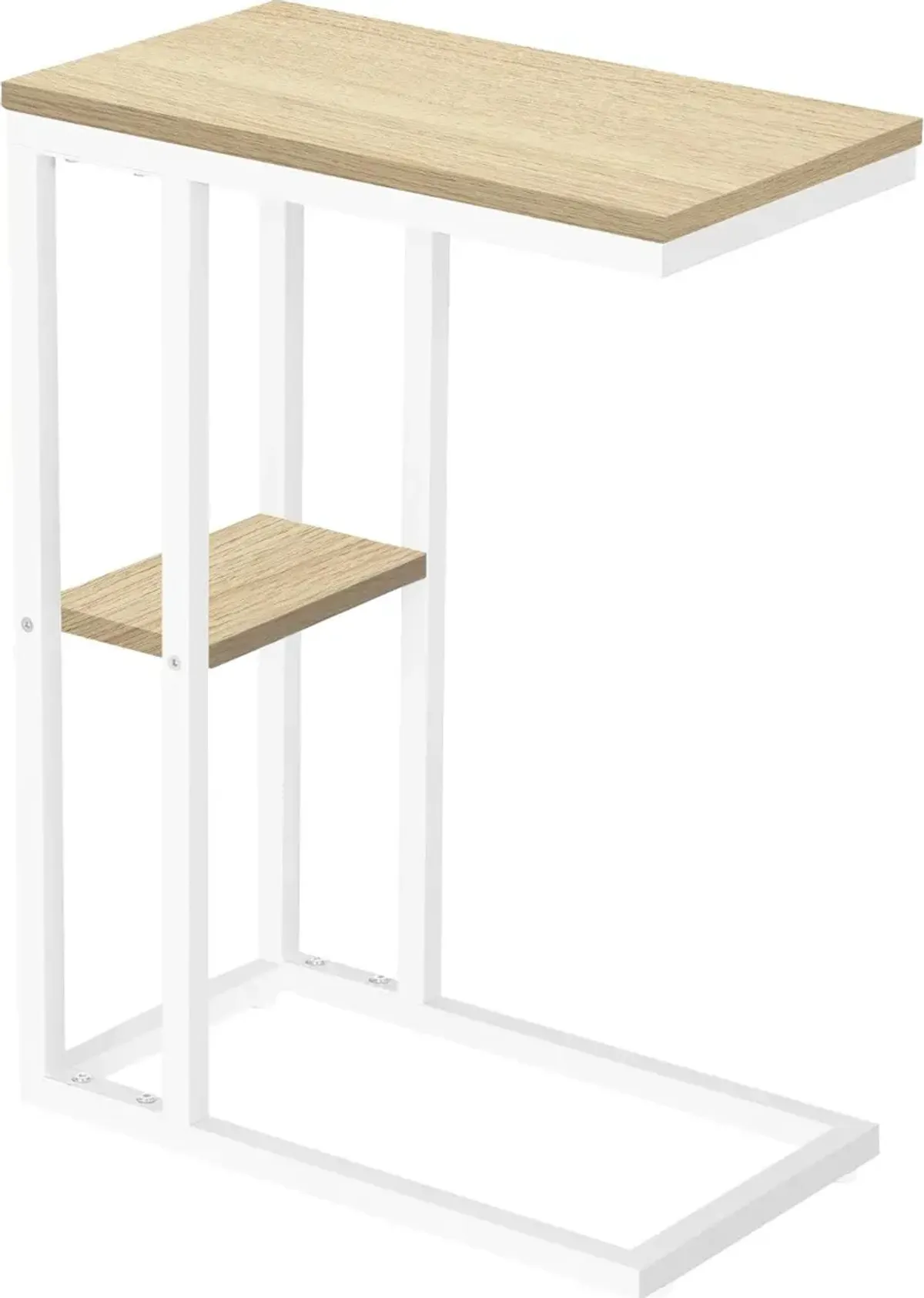 Monarch White and Light Brown Side Table