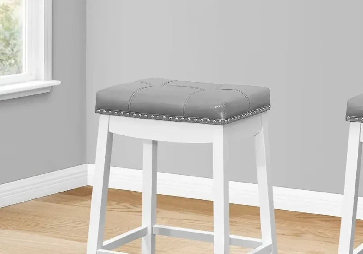 Monarch White and Gray Counter Height Stool, Set of 2