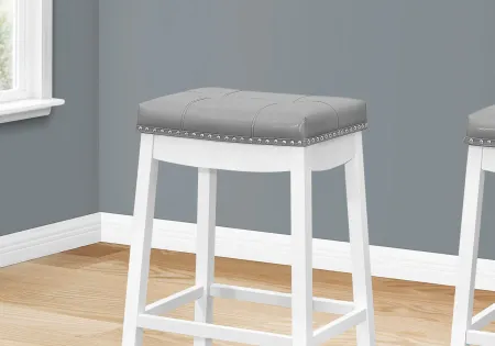 Monarch White and Gray Bar Stool, Set of 2