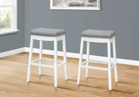 Monarch White and Gray Bar Stool, Set of 2